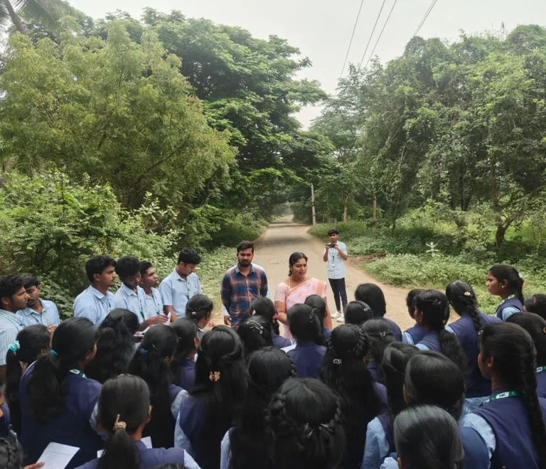 ENS 201-Environmental Studies and Disaster Management, students from the 2023 batch visited Kurunkadu Forest at the Madhanur riverbed.